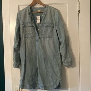 J Crew Denim Shirt Dress - 1/4 button up front